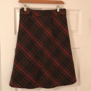 LK Bennett Wool Tartan Plaid Skirt Size 6